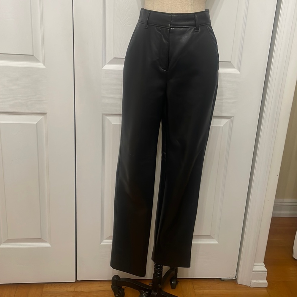 Black Aritzia Leather Pants